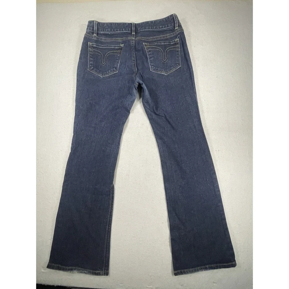 LOFT Curvy Boot Jeans Women's Size‎ 10 Blue Stretch Bootcut Med Wash Frayed Hem